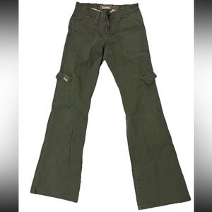Bongo G.I  Jean Y2K VTG 90’s Flare Leg Canvas Cargo Pants Drab Green Size 3